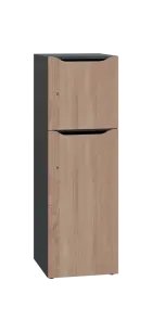 DOMINOU 32 úložná skříň 2-boxová, 1367x450x400 mm, korpus antracit, dvířka dub bardolino